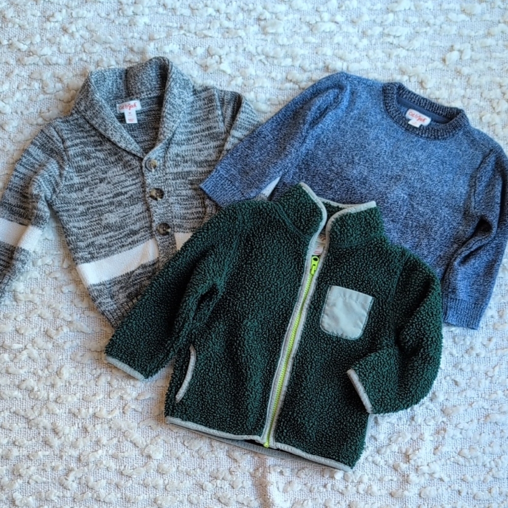 Cat & Jack Kids Sweaters and Jackets 2T Set Bundle Lot of Three